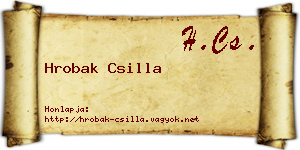 Hrobak Csilla névjegykártya